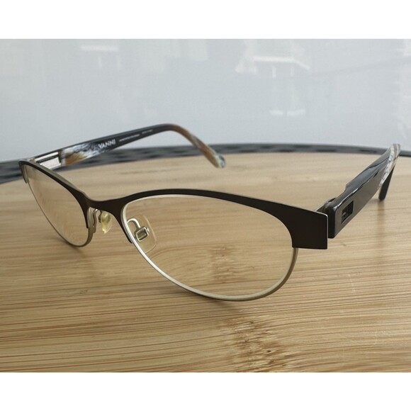 VANNI Mod V8340 C366 Women's Eyeglasses 52-19-135 Matte Brown/Horn Made in Italy - Picture 3 of 9